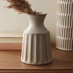 Dunelm Concave Vase Cream 17cm