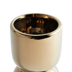 Dunelm Ceramic Curves Vase Gold 23cm -Elegant Home 30751220 alt03