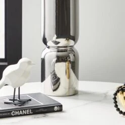 Dunelm Ceramic Curves Vase Silver 35cm 6 Dunelm Ceramic Curves Vase Silver 35cm -Elegant Home 30751231 alt02