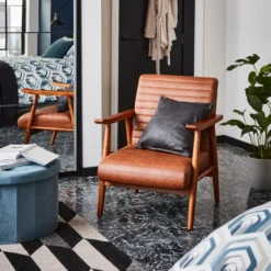 Dunelm Faux Leather Cushion -Elegant Home 30751242 alt07