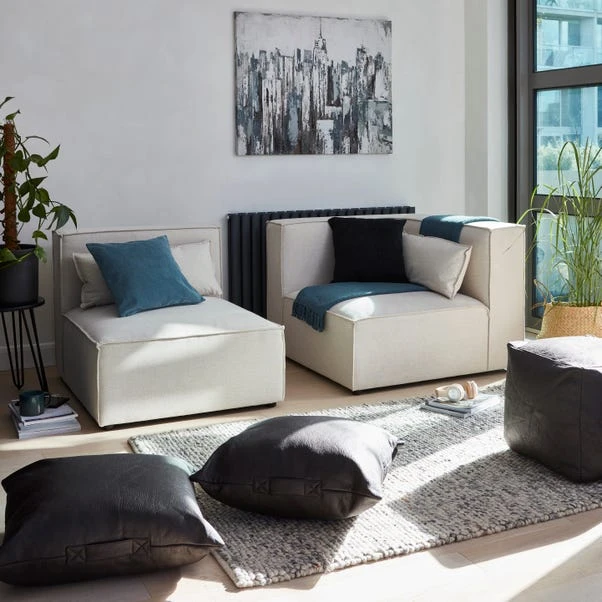 Dunelm Faux Leather Black Floor Cushion 4 Dunelm Faux Leather Black Floor Cushion - Image 4