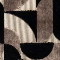 Dunelm Curves Cut Velvet Geometric Black Cushion -Elegant Home 30752034 alt05