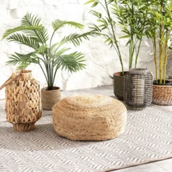 Dunelm Round Jute Floor Cushion