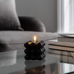 Dunelm Bubble LED Candle Black