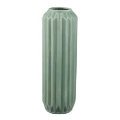 Dunelm Fluted Vase 25cm Sage -Elegant Home 30753309 alt03