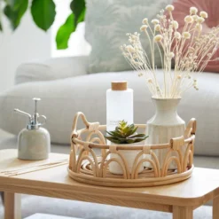 Dunelm Scalloped Bent Cane Tray 30cm -Elegant Home 30753420 alt09