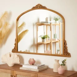 Dunelm Pretty Boho Decorative Mirror, Gold 115x85cm