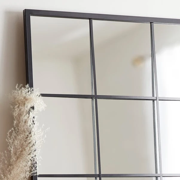 Dunelm Window Black Lines Leaner Mirror, 180x80cm 2 Dunelm Window Black Lines Leaner Mirror, 180x80cm - Image 2