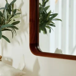 Dunelm Elements Squoval Mirror, Solid Oak Walnut 75x55cm -Elegant Home 30753710 alt01