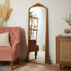 Dunelm Pretty Boho Decorative Leaner Mirror, Gold 70x150cm