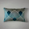 Dunelm Geo Foil Peacock Cushion