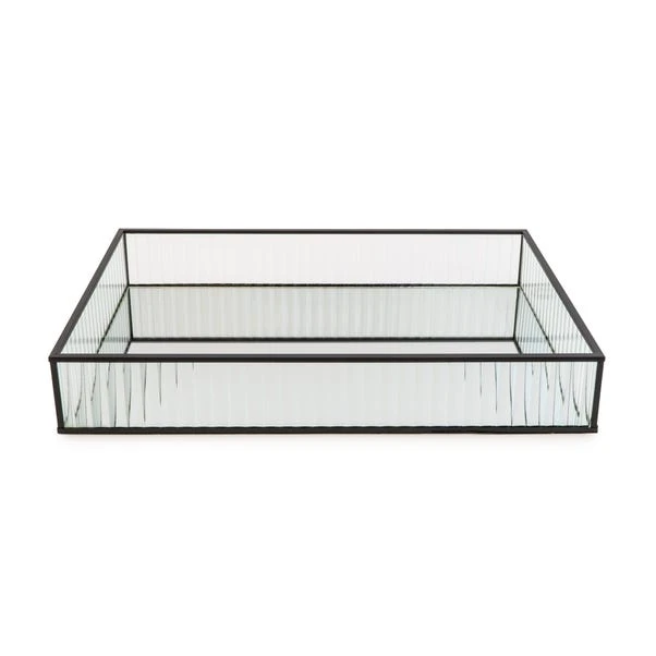 Dunelm Ribbed Glass Tray Black 39cm 6 Dunelm Ribbed Glass Tray Black 39cm - Image 6