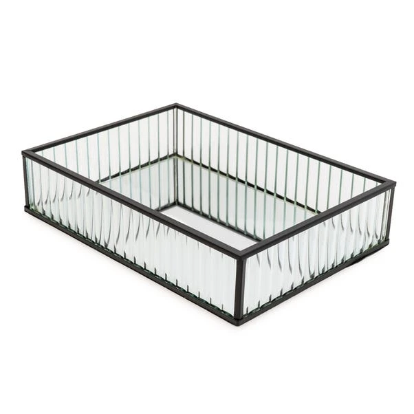 Dunelm Ribbed Glass Tray Black 26cm 3 Dunelm Ribbed Glass Tray Black 26cm - Image 3