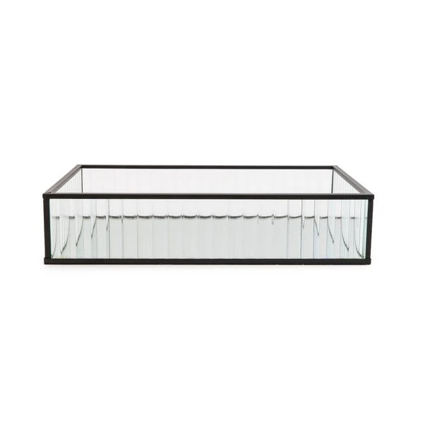 Dunelm Ribbed Glass Tray Black 26cm 5 Dunelm Ribbed Glass Tray Black 26cm - Image 5