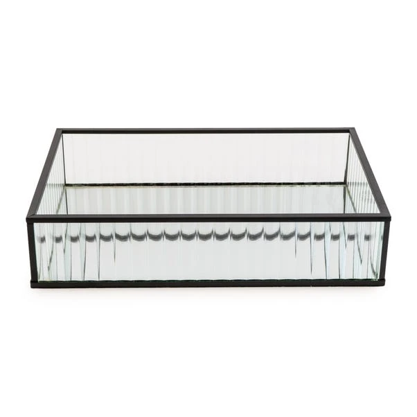 Dunelm Ribbed Glass Tray Black 26cm 6 Dunelm Ribbed Glass Tray Black 26cm - Image 6