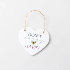 Dunelm Dont Worry Bee Happy Ceramic Plaque