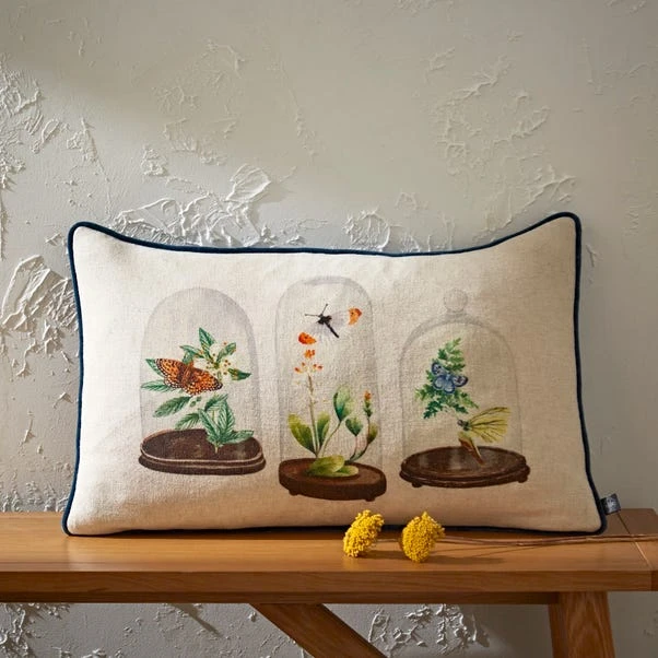 Natural History Museum Cloches Boudoir Cushion 2 Natural History Museum Cloches Boudoir Cushion - Image 2