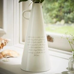 Natural History Museum Milk Parsley Ceramic Tall Vase 25cm -Elegant Home 30757822 alt05