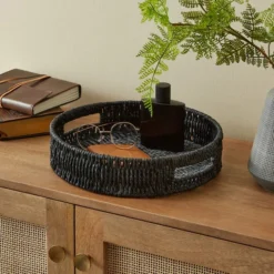 Dunelm Black Paper Rope Tray