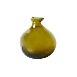 The Edited Life Recycled Glass Vase 18cm Olive -Elegant Home 30765430 alt03