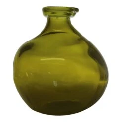 The Edited Life Recycled Glass Vase 18cm Olive -Elegant Home 30765430 alt04