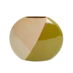 Elements Sculpted Green Round Large Vase -Elegant Home 30765462 alt03