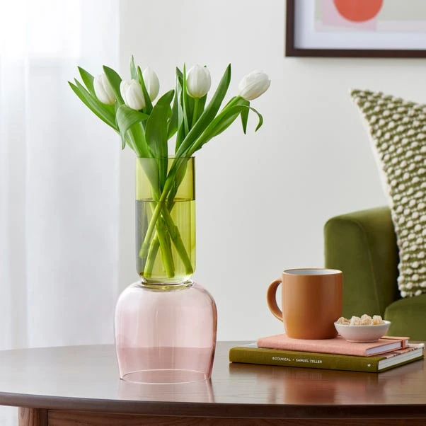 Elements Sculpt Two Tone Green Glass Vase 30cm 3 Elements Sculpt Two Tone Green Glass Vase 30cm - Image 3