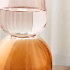 Elements Sculpt Two Tone Orange Glass Vase 32cm -Elegant Home 30765680 alt02