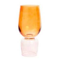 Elements Sculpt Two Tone Orange Glass Vase 32cm -Elegant Home 30765680 alt03