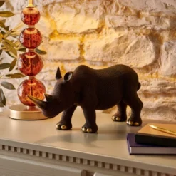Dunelm Luxe Traveller Rhino Sculpture 36CM