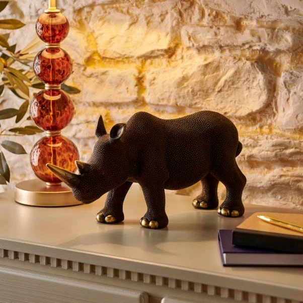 Dunelm Luxe Traveller Rhino Sculpture 36CM 1 Dunelm Luxe Traveller Rhino Sculpture 36CM