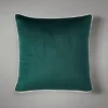 Dunelm Reversible Velour Cushion Emerald