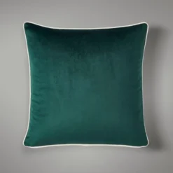 Dunelm Reversible Velour Cushion Emerald