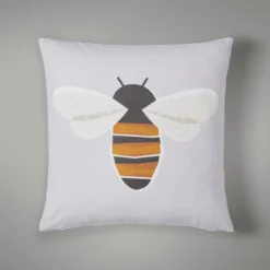 Dunelm Geo Bee Printed Cushion Grey