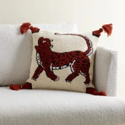 Dunelm Tufted Tiger Cushion