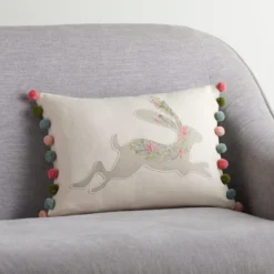Dunelm Embroidered Hare Cushion