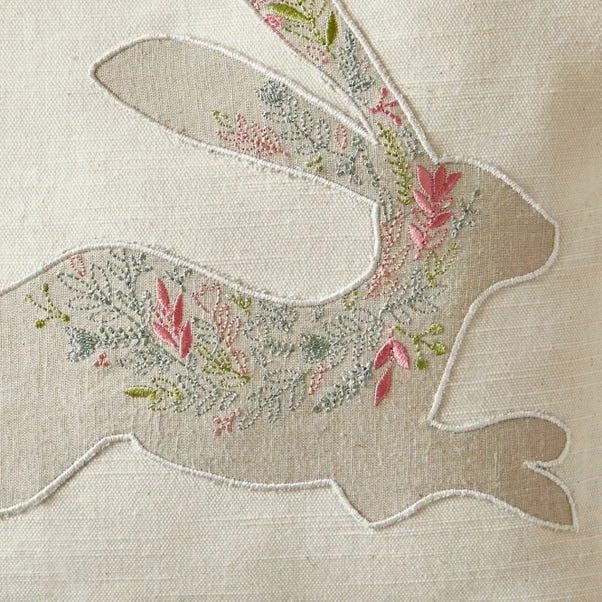 Dunelm Embroidered Hare Cushion 4 Dunelm Embroidered Hare Cushion - Image 4