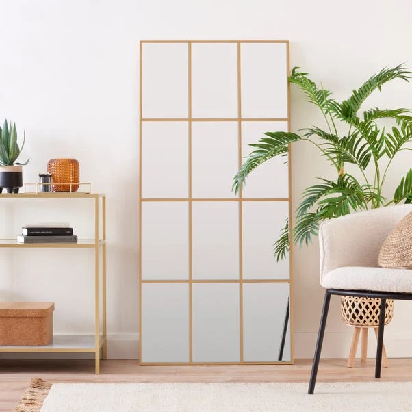 Dunelm Luxe Window Mirror, Gold 150x70cm 1 Dunelm Luxe Window Mirror, Gold 150x70cm