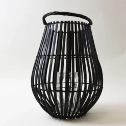 Dunelm Black Bamboo Large Lantern