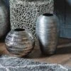 Cedar & Sage Birch Vase Pewter Antique