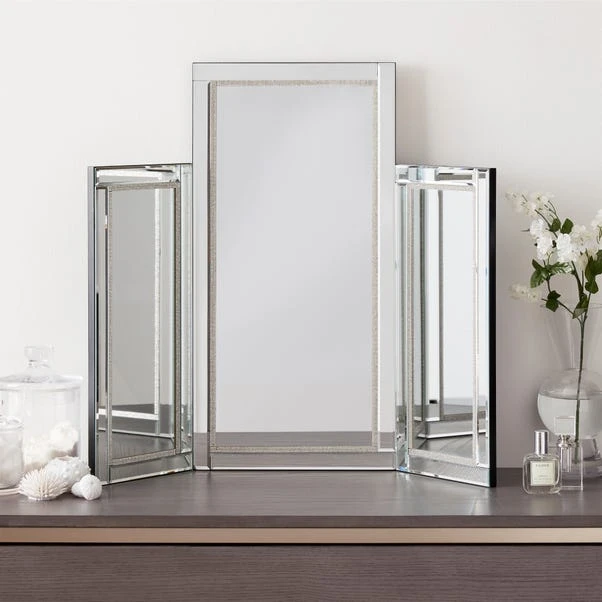 Dunelm Diamante Dressing Table Mirror, 55x68cm 1 Dunelm Diamante Dressing Table Mirror, 55x68cm
