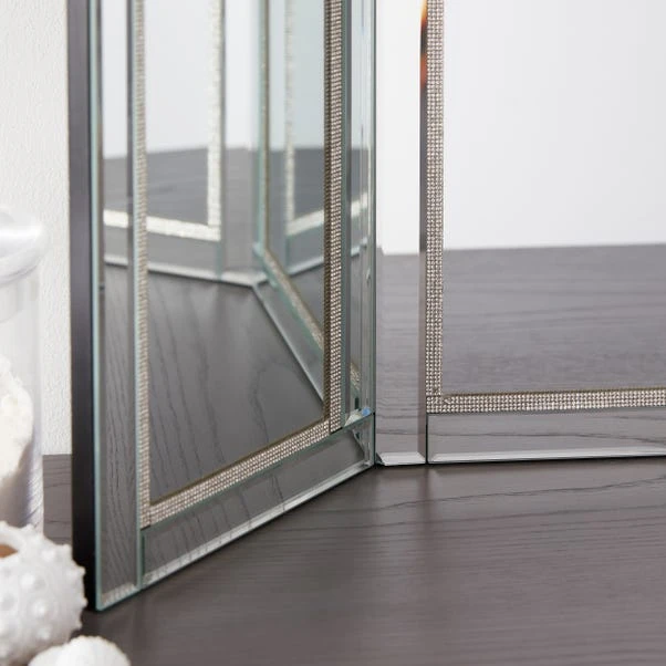 Dunelm Diamante Dressing Table Mirror, 55x68cm 2 Dunelm Diamante Dressing Table Mirror, 55x68cm - Image 2