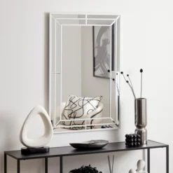 Dunelm Double Edge Frame Wall Mirror, 85x55cm