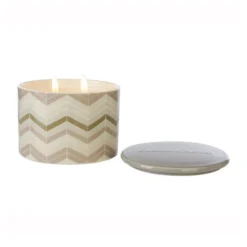 Fired Earth Large Ceramic Darjeeling & Damask Rose Wax Filled Candle -Elegant Home 30778169 alt02