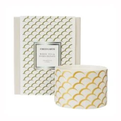 Fired Earth Large Ceramic White Tea & Pomegranate Wax Filled Candle