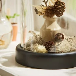 Dunelm Black Mango Wood Cloche -Elegant Home 30779657 alt03