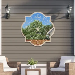 Dunelm Rose Petal Round Garden Mirror 90cm