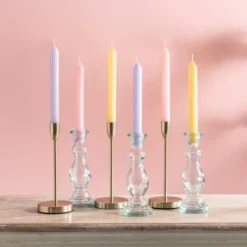 Dunelm Pack Of 6 Dinner Candles Pastels