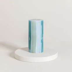 Dunelm Decorative Pillar Candle Blue