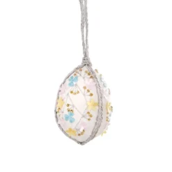Dunelm White Embroidered Hanging Egg Decoration -Elegant Home 30792223 alt02